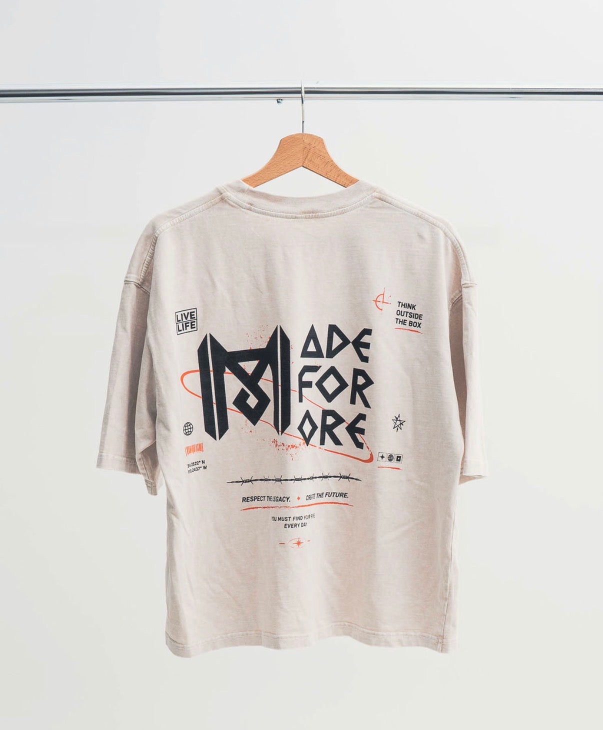 Mineral Wash Boxy Cotton T-Shirt Light Apricot