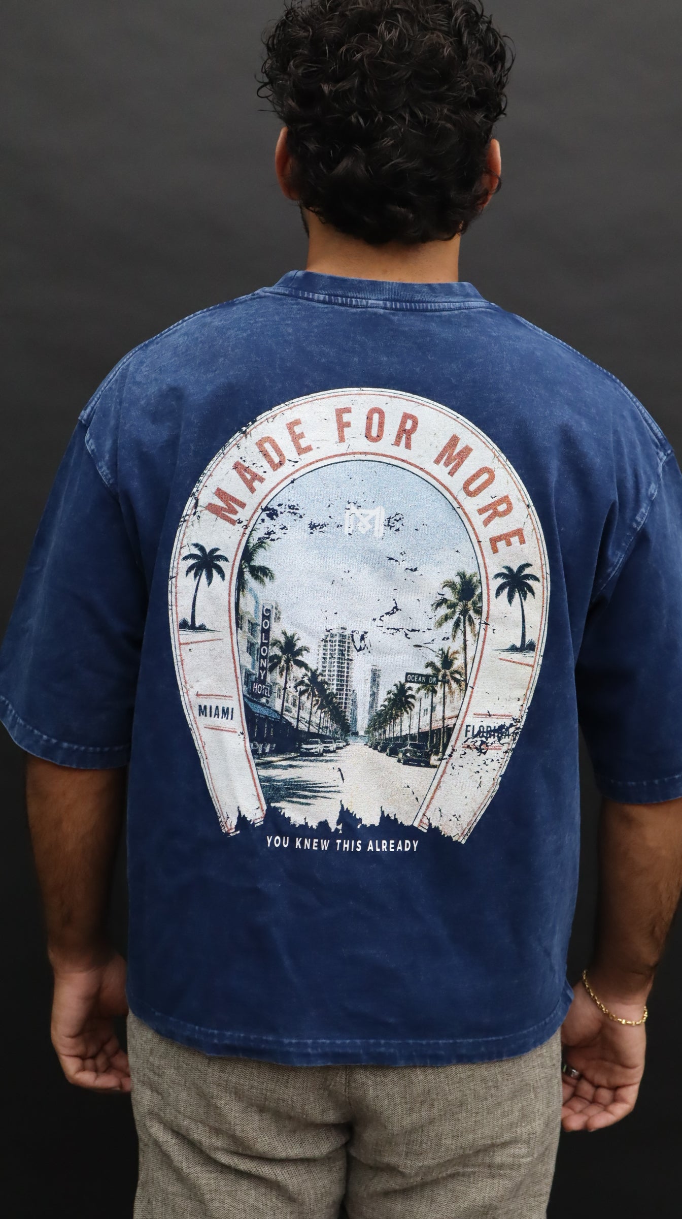 Mineral Wash Boxy Cotton T-Shirt Royal Blue