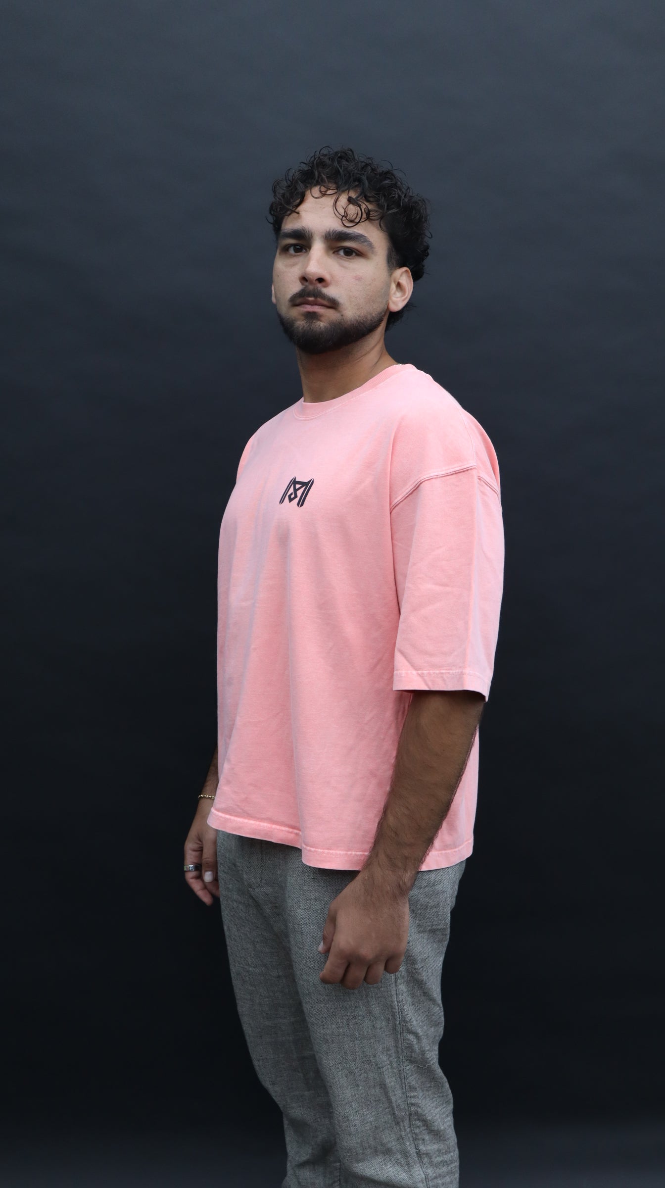 Mineral Wash Boxy Cotton T-Shirt Pink