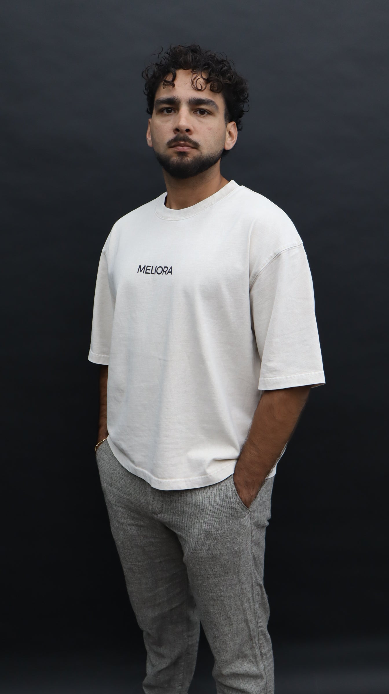 Mineral Wash Boxy Cotton T-Shirt Light Apricot