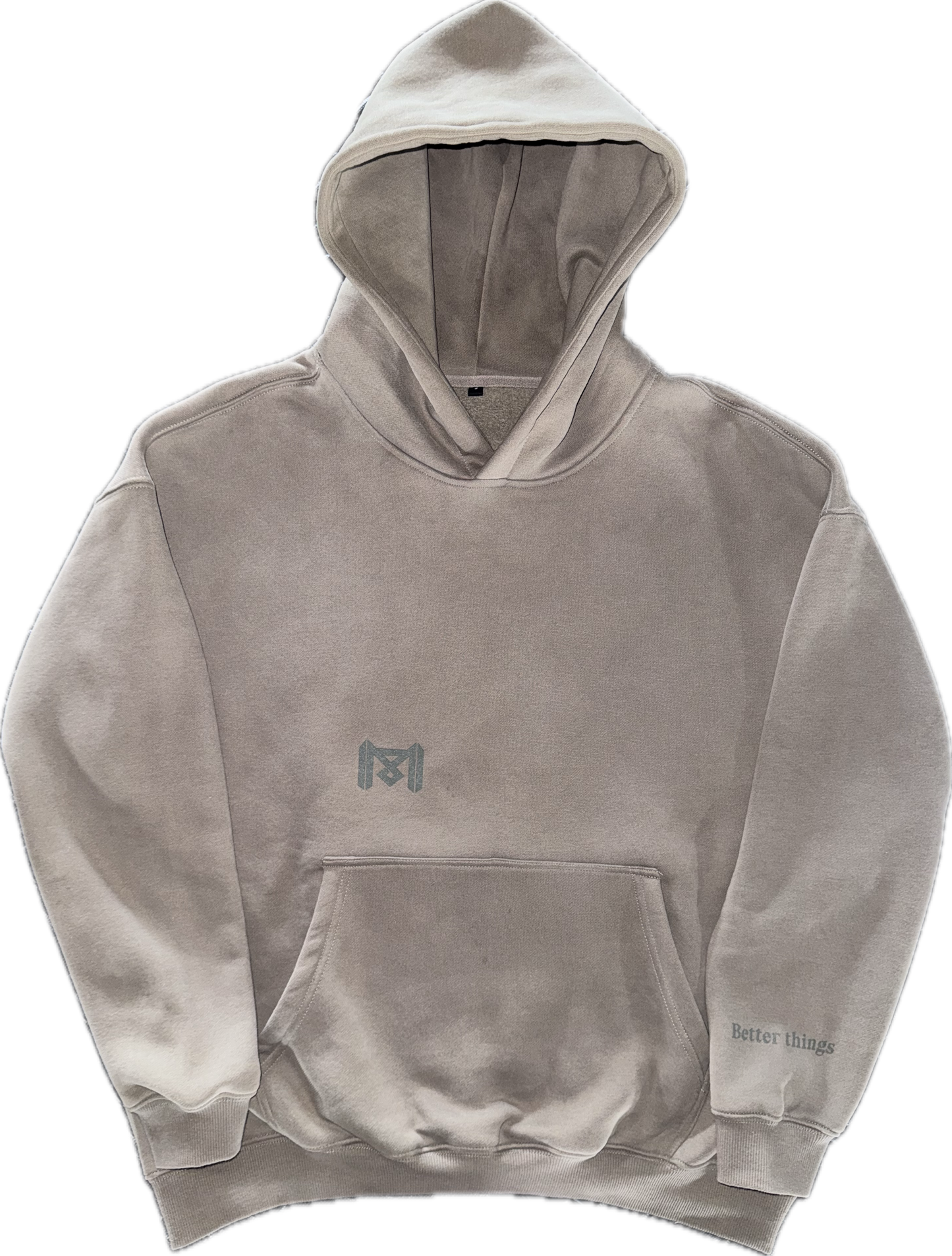 Gray Coffee Oversize Fleeced Hoodie