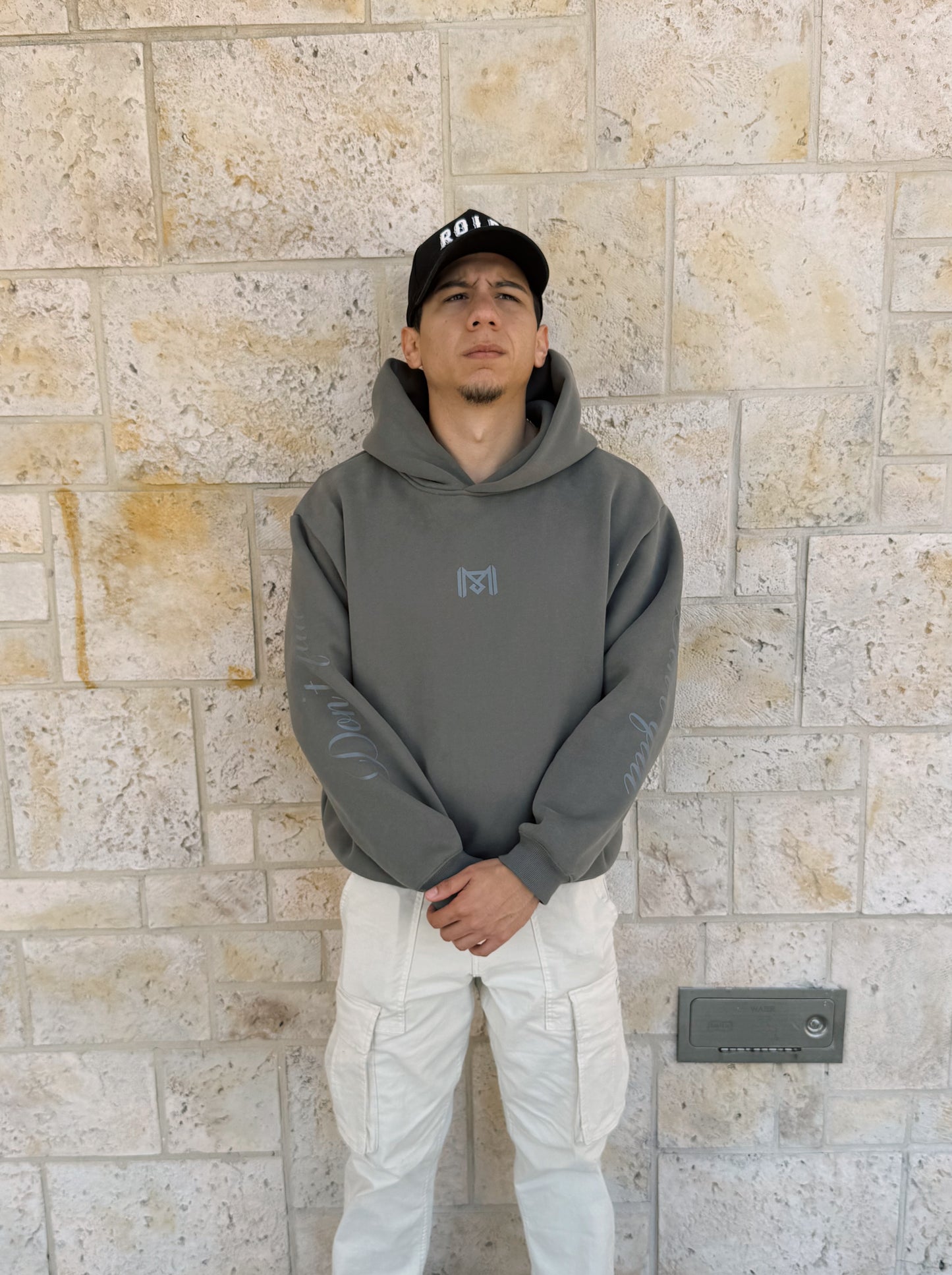 Dark Gray Fleeced Boxy Hoodie