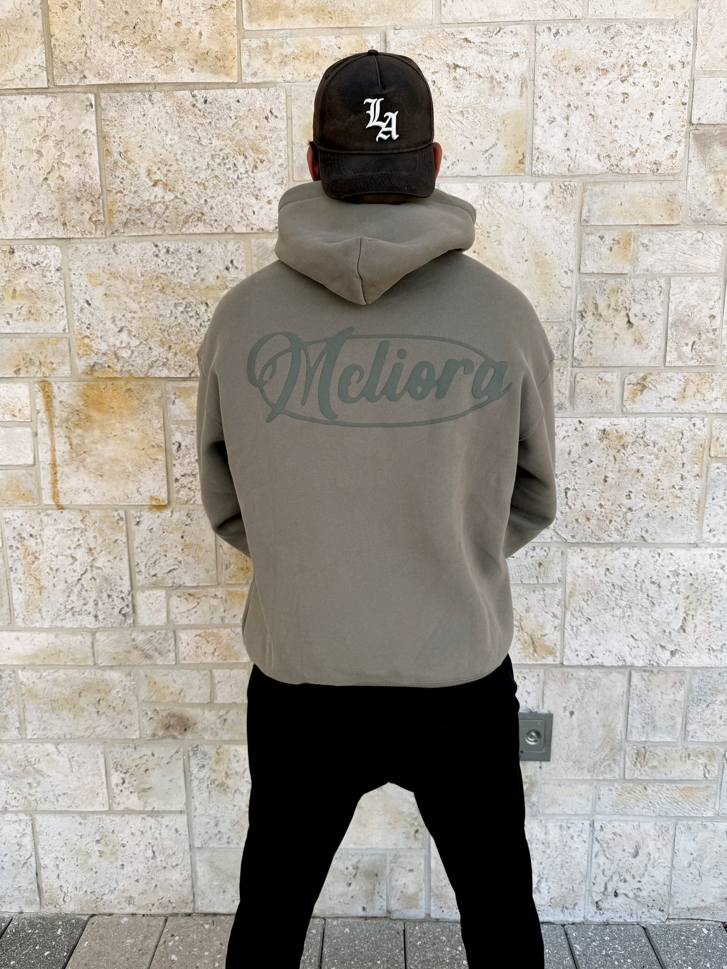 Gray Coffee Oversize Fleeced Hoodie