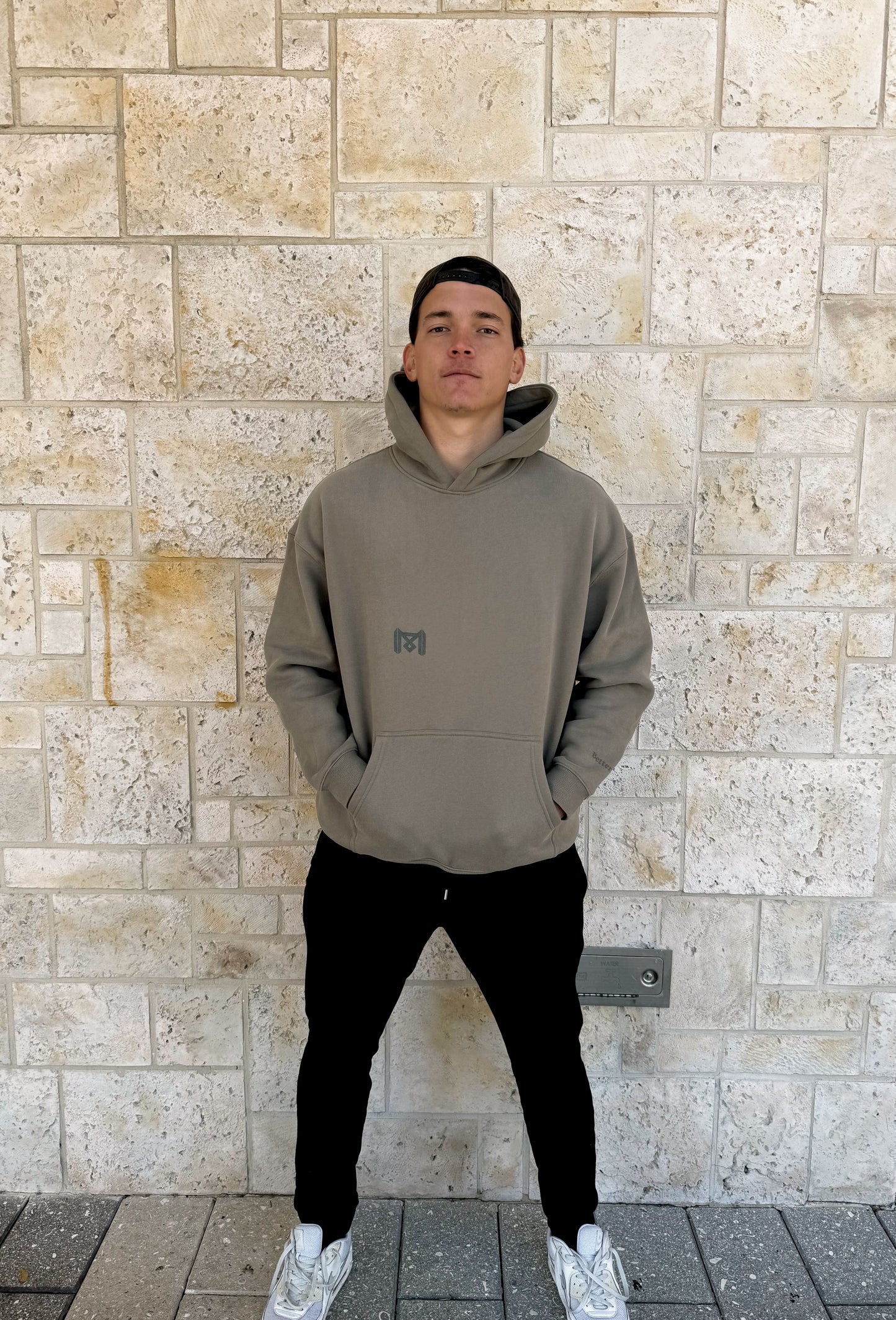 Gray Coffee Oversize Fleeced Hoodie